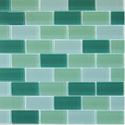 1"x2" Glass Brick Green Blend