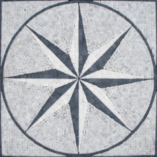 Marble Medallion Style 2 Tumbled Materials Arabescato